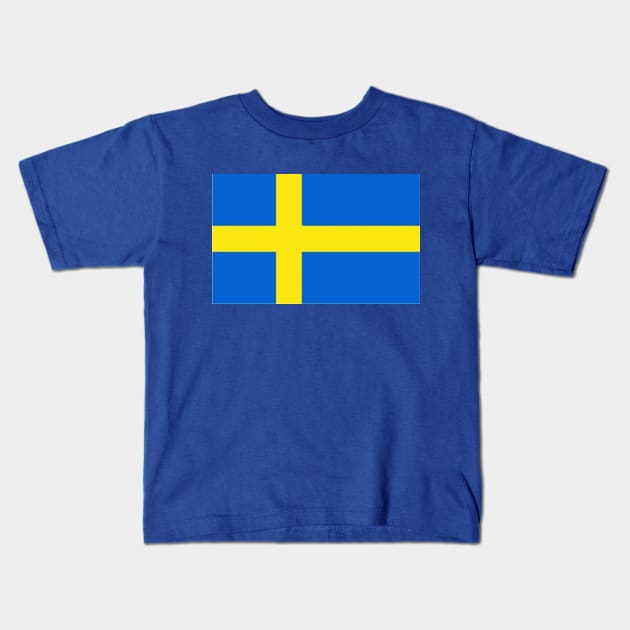 Flag of Sweden Kids T-Shirt by gold package